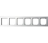 Шестиместная рамка LIREGUS Эпсилон K14-245-06 E/Mt серебро 28-191