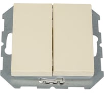 Проходной двухклавишный выключатель LIREGUS Эпсилон IP6+6 10-001-01 E/S кремовый, без рамки 28-060