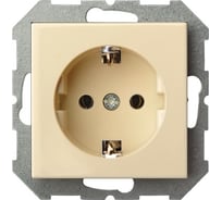 Розетка с заземлением LIREGUS Эпсилон IKL 16-404-01 E/S кремовый, без рамки 28-066