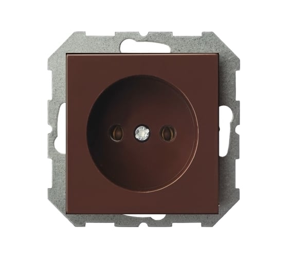 Розетка без заземления LIREGUS Эпсилон IKL 16-304-01 E/R коричневая без рамки 28-135 1