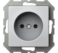 Розетка без заземления LIREGUS Эпсилон IKL 16-304-01 E/Mt серебро, без рамки 28-175