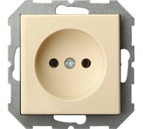 Розетка без заземления LIREGUS Эпсилон IKL 16-304-01 E/S кремовая, без рамки 28-065