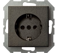 Розетка с заземлением LIREGUS Эпсилон IKL 16-404-01 E/J антрацит, без рамки 28-106
