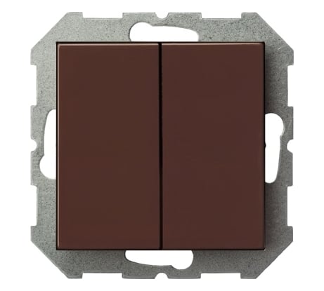 Двухклавишный выключатель LIREGUS Эпсилон IJ5 10-003-01 E/R коричневый, без рамки 28-133