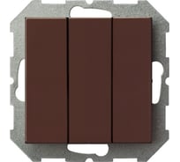 Трехклавишный выключатель LIREGUS Эпсилон IJ3 16-001-01 E/R коричневый, без рамки 28-134