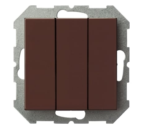 Трехклавишный выключатель LIREGUS Эпсилон IJ3 16-001-01 E/R коричневый, без рамки 28-134