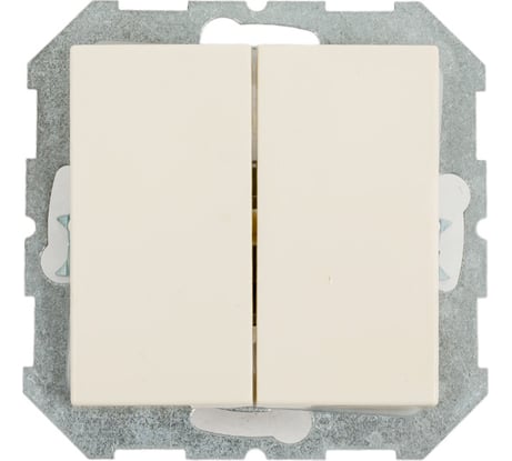 Двухклавишный выключатель LIREGUS Эпсилон IJ5 10-003-01 E/S кремовый, без рамки 28-053