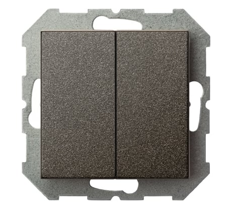 Двухклавишный выключатель LIREGUS Эпсилон IJ5 10-003-01 E/J антрацит, без рамки 28-103