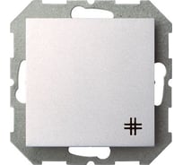 Перекрестный одноклавишный выключатель LIREGUS Эпсилон IPK6 10-001-01 E/Mt серебро без рамки 28-178