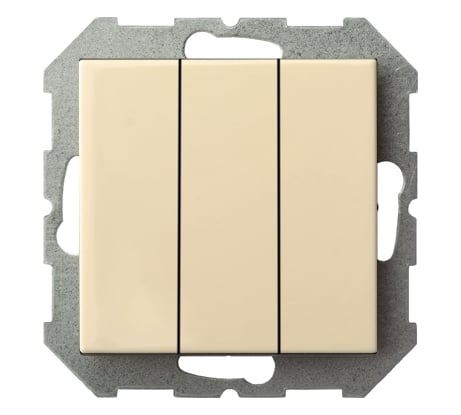 Трехклавишный выключатель LIREGUS Эпсилон IJ3 16-001-01 E/S кремовый, без рамки 28-054