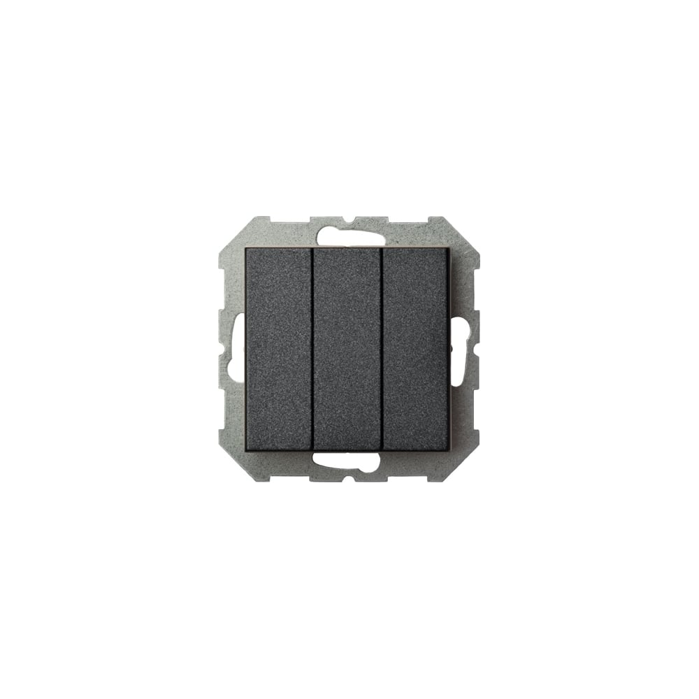 Трехклавишный выключатель LIREGUS Эпсилон IJ3 16-001-01 E/J антрацит ...