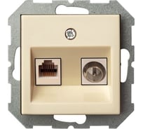 Розетка LIREGUS ТВ + интернет Эпсилон ITVKL-1-01 E/S кремовая, без рамки 28-073