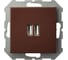 Розетка LIREGUS зарядка, usb х 2 Эпсилон IUK-2-01 E/R коричневая 28-1453 1