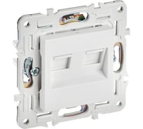 Розетка компьютерная IEK SKANDY двойная RJ45 кат.5E SK-K03W арктический белый SK-K20-1-K01