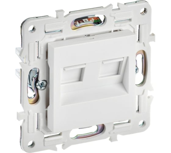 Розетка компьютерная IEK SKANDY двойная RJ45 кат.5E SK-K03W арктический белый SK-K20-1-K01 1
