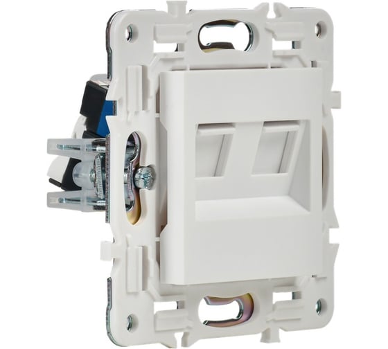 Розетка компьютерная IEK SKANDY двойная RJ45 кат.5E SK-K03W арктический белый SK-K20-1-K01