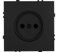 Розетка 1-местная STEKKER с защитной шторкой (механизм), б/з, 250В, 16А, серия Эмили, RST16-5109-05, черный уголь, soft touch, 49850