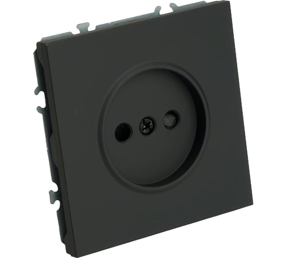 Розетка 1-местная STEKKER с защитной шторкой (механизм), б/з, 250В, 16А, серия Эмили, RST16-5109-05, черный уголь, soft touch, 49850