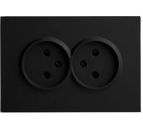 Розетка 2-местная STEKKER с защитной шторкой, б/з, 250В, 16А, серия Эмили, RST16-5116-05, черный уголь, soft touch, 49851