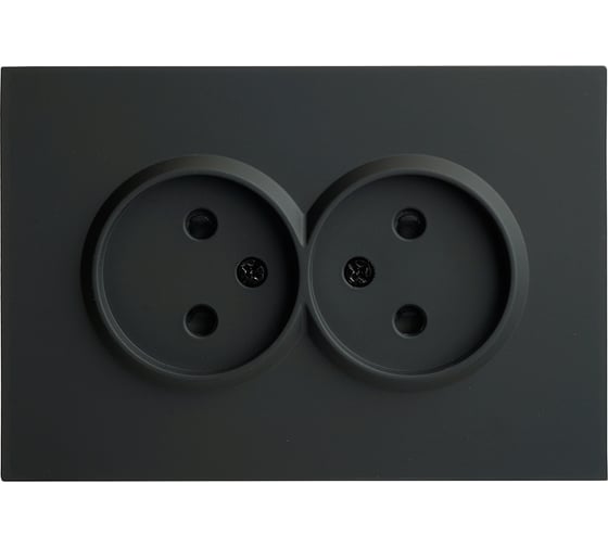 Розетка 2-местная STEKKER с защитной шторкой, б/з, 250В, 16А, серия Эмили, RST16-5116-05, черный уголь, soft touch, 49851