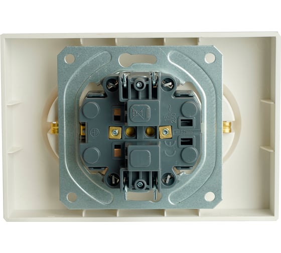Розетка 2-местная STEKKER с защитной шторкой, с/з, 250В, 16А, серия Эмили, RST16-5114-01, белый фарфор, soft touch, 49882