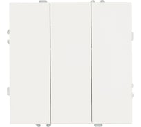 Выключатель 3-клавишный (механизм) STEKKER 250В, 10А, серия Эмили, RSW10-5108-01, белый фарфор, soft touch, 49870