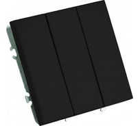 Выключатель 3-клавишный (механизм) STEKKER 250В, 10А, серия Эмили, RSW10-5108-05, черный уголь, soft touch, 49844