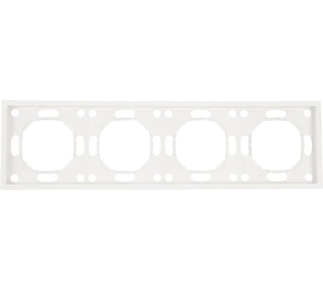 Рамка STEKKER PFR00-5004-01 4-местная, серия Эмили, белый фарфор, soft touch, 49887