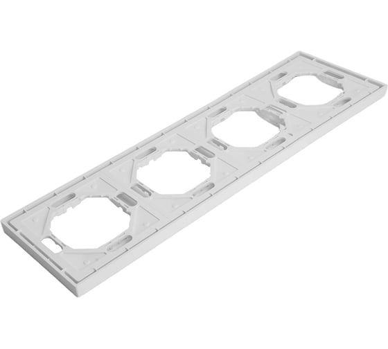 Рамка STEKKER PFR00-5004-01 4-местная, серия Эмили, белый фарфор, soft touch, 49887