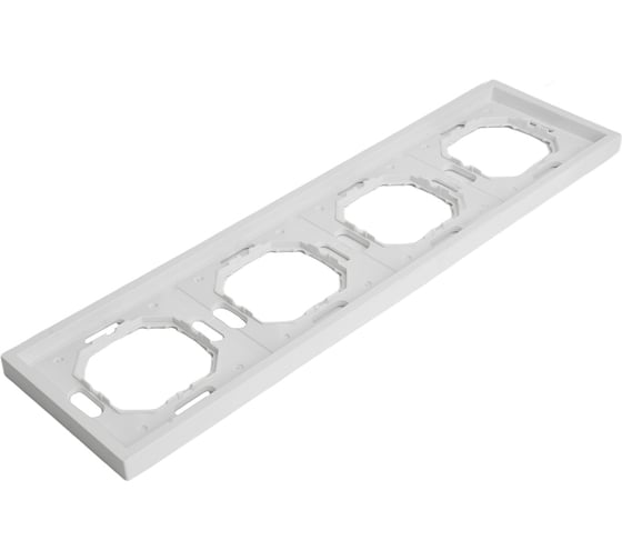 Рамка STEKKER PFR00-5004-01 4-местная, серия Эмили, белый фарфор, soft touch, 49887