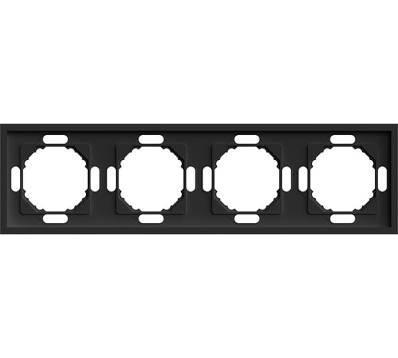 Рамка STEKKER PFR00-5004-05 4-местная, серия Эмили, черный уголь, soft touch, 49861 1
