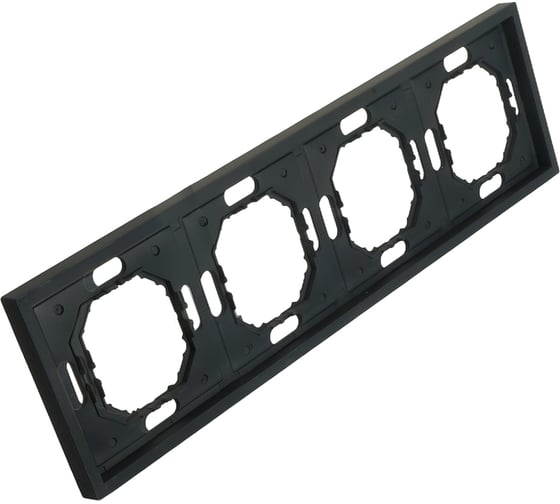 Рамка STEKKER PFR00-5004-05 4-местная, серия Эмили, черный уголь, soft touch, 49861