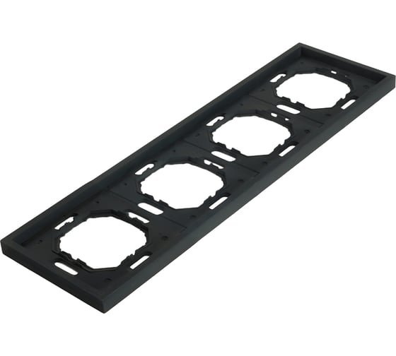 Рамка STEKKER PFR00-5004-05 4-местная, серия Эмили, черный уголь, soft touch, 49861