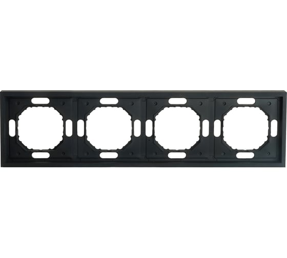 Рамка STEKKER PFR00-5004-05 4-местная, серия Эмили, черный уголь, soft touch, 49861
