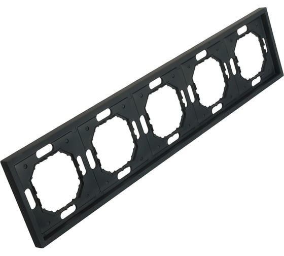 Рамка STEKKER PFR00-5005-05 5-местная, серия Эмили, черный уголь, soft touch, 49862