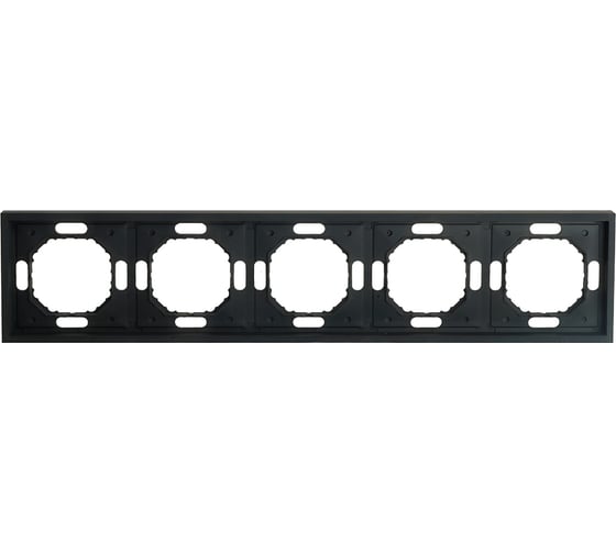 Рамка STEKKER PFR00-5005-05 5-местная, серия Эмили, черный уголь, soft touch, 49862