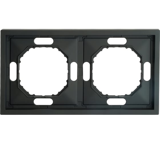 Рамка STEKKER PFR00-5002-05 2-местная, серия Эмили, черный уголь, soft touch, 49859