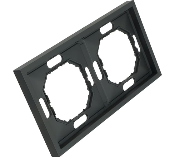 Рамка STEKKER PFR00-5002-05 2-местная, серия Эмили, черный уголь, soft touch, 49859