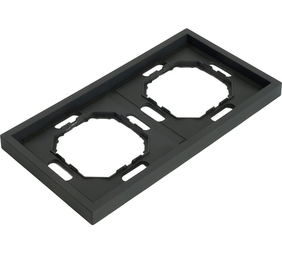 Рамка STEKKER PFR00-5002-05 2-местная, серия Эмили, черный уголь, soft touch, 49859