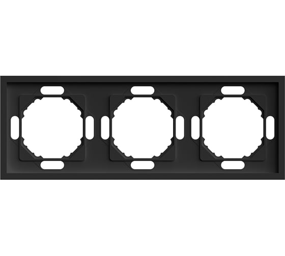 Рамка STEKKER PFR00-5003-05 3-местная, серия Эмили, черный уголь, soft touch, 49860 1