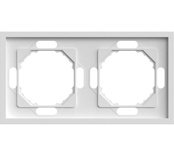 Рамка STEKKER PFR00-5002-01 2-местная, серия Эмили, белый фарфор, soft touch, 49885