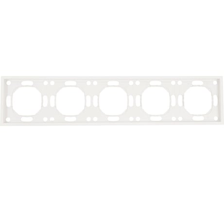 Рамка STEKKER PFR00-5005-01 5-местная, серия Эмили, белый фарфор, soft touch, 49888