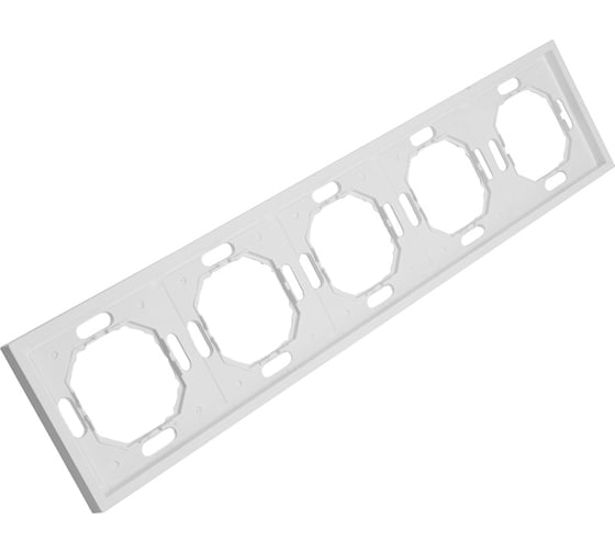 Рамка STEKKER PFR00-5005-01 5-местная, серия Эмили, белый фарфор, soft touch, 49888