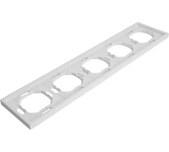 Рамка STEKKER PFR00-5005-01 5-местная, серия Эмили, белый фарфор, soft touch, 49888