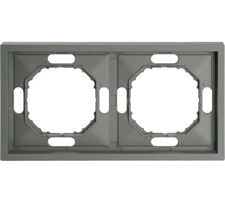 Рамка STEKKER PFR00-5002-10 2-местная, серия Эмили, платиново-серый, soft touch, 49963