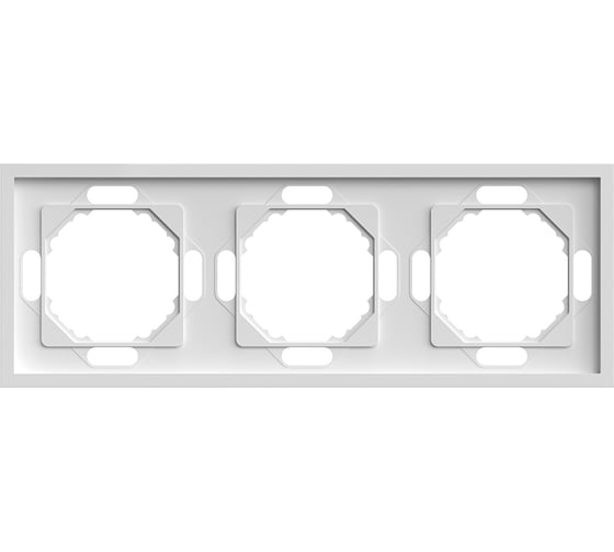 Рамка STEKKER PFR00-5003-01 3-местная, серия Эмили, белый фарфор, soft touch, 49886 1