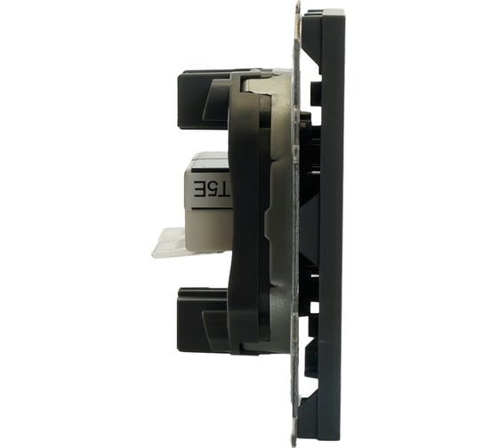 Розетка компьютерная 2-местная RJ-45 (механизм) STEKKER серия Эмили, RST00-5111-05, черный уголь, soft touch, 49848