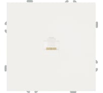 Розетка компьютерная 1-местная RJ-45 (механизм) STEKKER, серия Эмили, RST00-5117-01, белый фарфор, soft touch, 49873