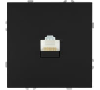 Розетка компьютерная 1-местная RJ-45 (механизм) STEKKER, серия Эмили, RST00-5117-05, черный уголь, soft touch, 49847