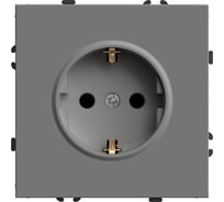 Розетка 1-местная STEKKER с защитной шторкой с/з (механизм), 250В, 16А, серия Эмили, RST16-5110-10, платиново-серый, soft touch, 49958 34598959